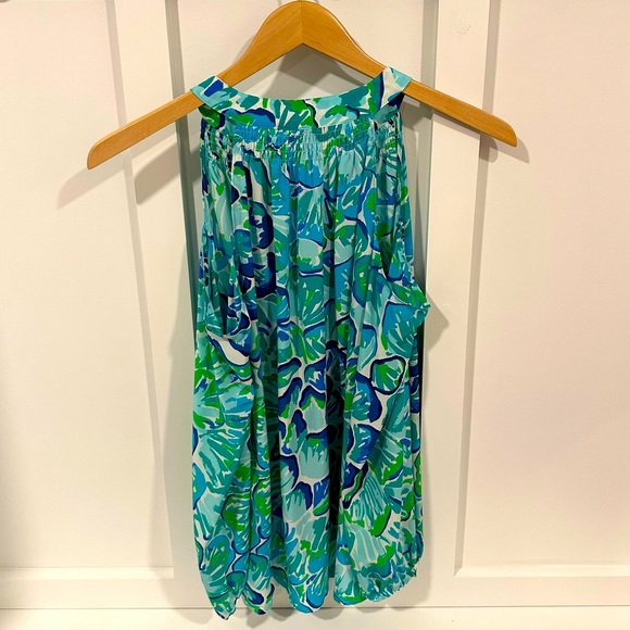 Lilly Pulitzer Sunny Shoulder Elsa Top in Agate Green Lazy River (Medium) - Picture 8 of 13